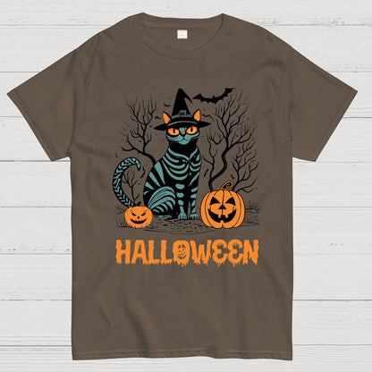 Halloween Black Cat Geeky T-Shirt