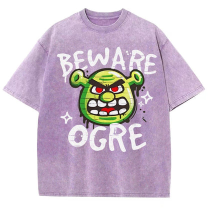 Beware Ogre Graffiti Vintage Distressed T-shirt