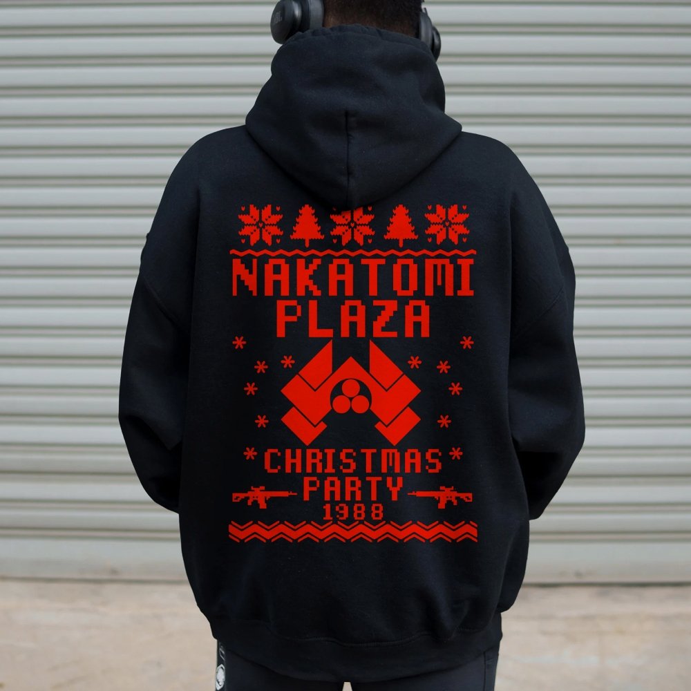 Now I Have a Machine Gun Ho-Ho-Ho Printed Back Unisex Cotton Hoodie