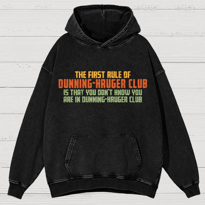 Dunning-Kruger Club Vintage Distressed Hoodie