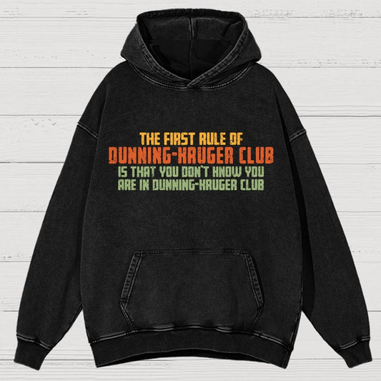 Dunning-Kruger Club Vintage Distressed Hoodie