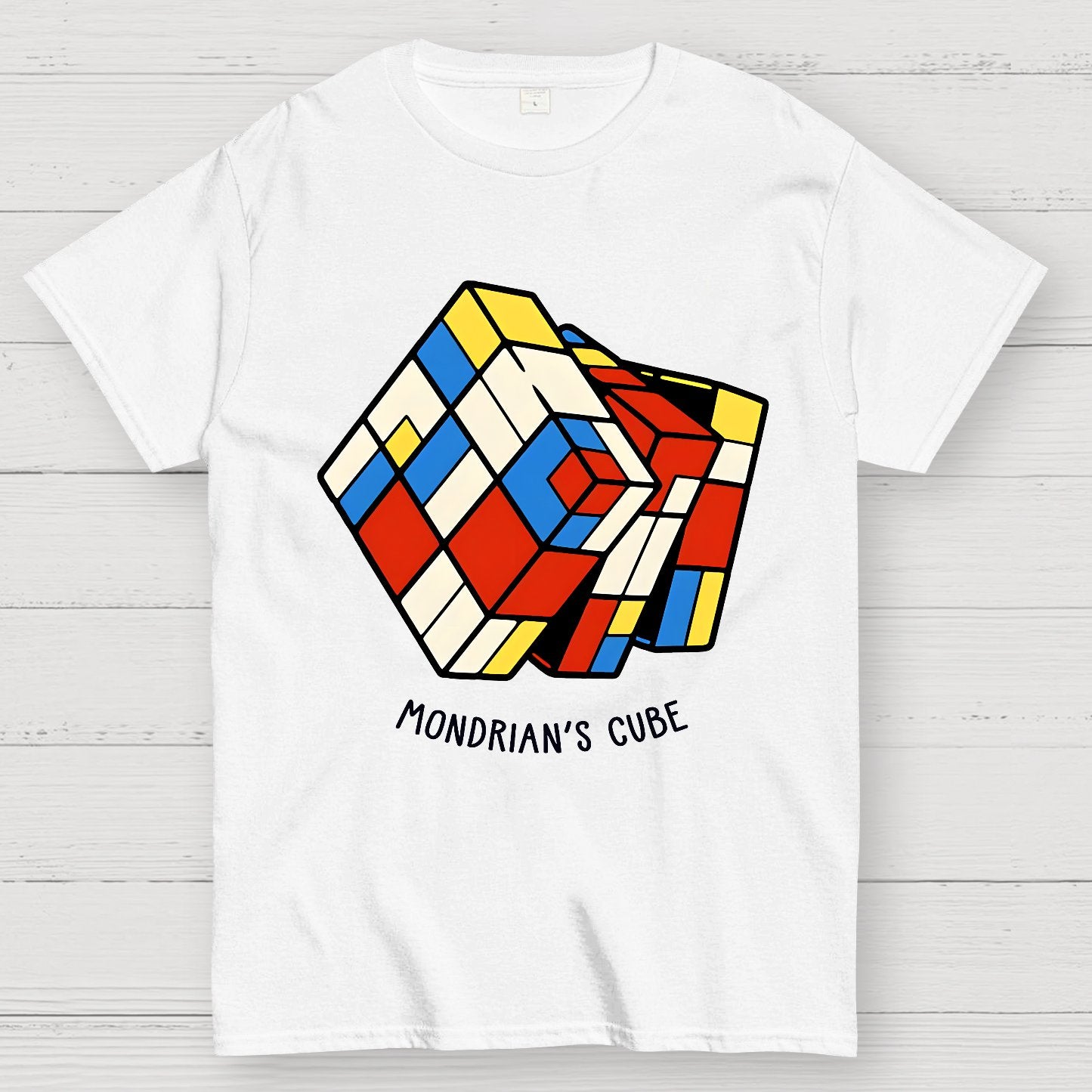 The Mondrian Rubik Cube Geek T-Shirt