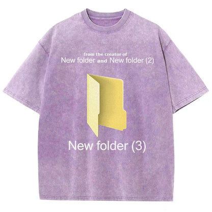 Humorous Internet meme New Folder (3) Vintage Distressed T-shirt