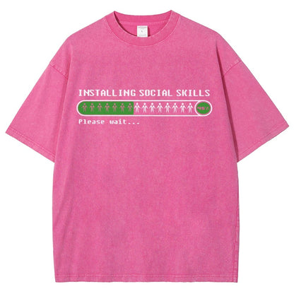 Funny Installing social skills Vintage Distressed T-shirt