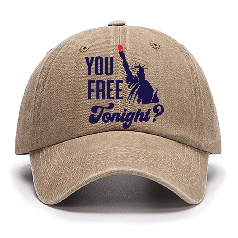 YOU FREE TONIGHT? 4th of July Cotton Hat