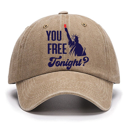 YOU FREE TONIGHT? 4th of July Cotton Hat