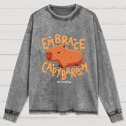 Capybarism Washed Long Sleeve Tee
