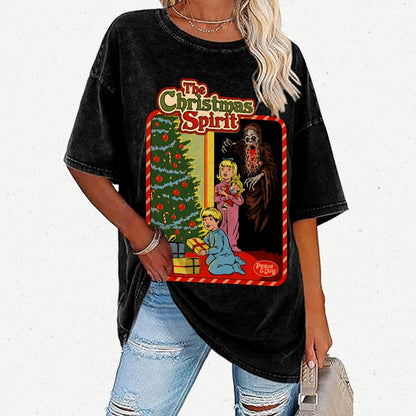 The Christmas Spirit Vintage Distressed T-shirt