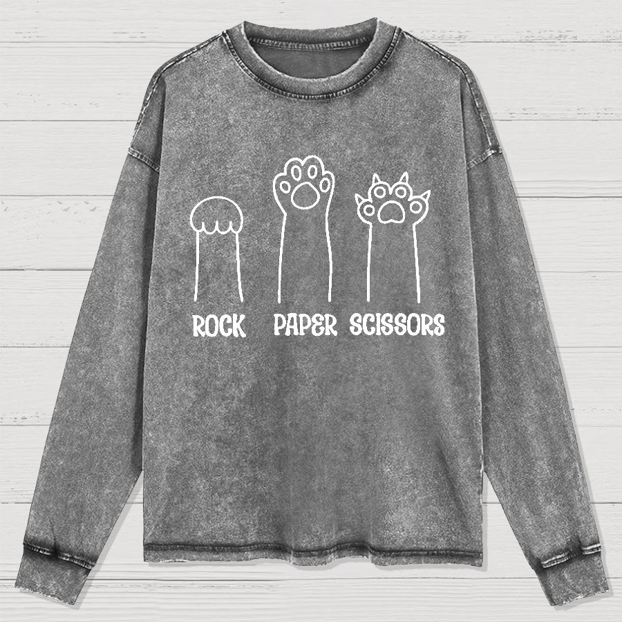 Rock Paper Scissors Washed Long Sleeve Tee