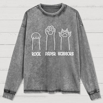 Rock Paper Scissors Washed Long Sleeve Tee