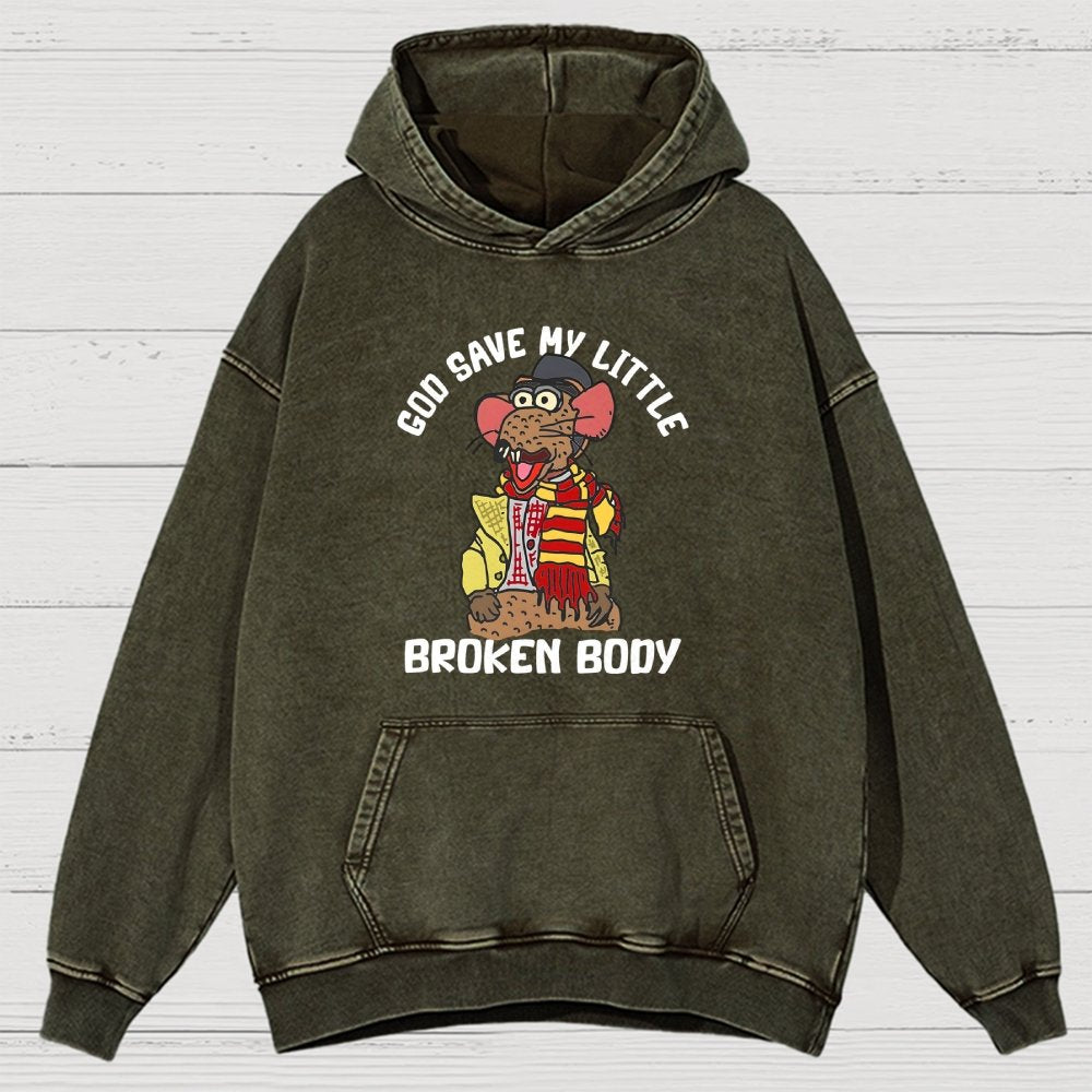 God Save My Little Broken Body Vintage Distressed Hoodie