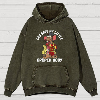 God Save My Little Broken Body Vintage Distressed Hoodie