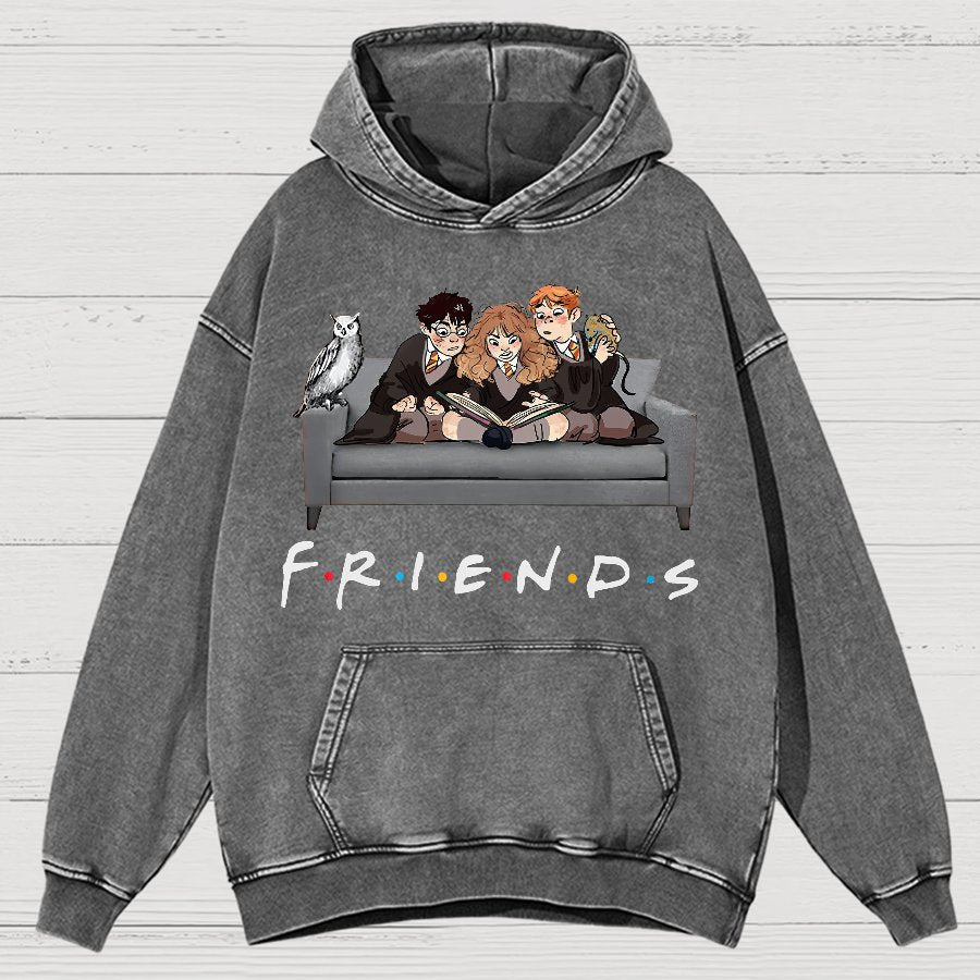 True friends Funny Nerdy Vintage Distressed Hoodie