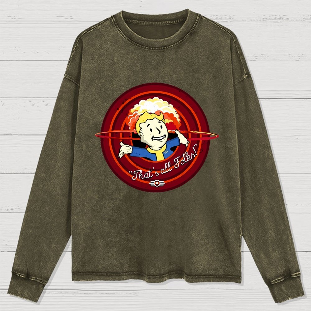 That's all folks Washed Long Sleeve Tee