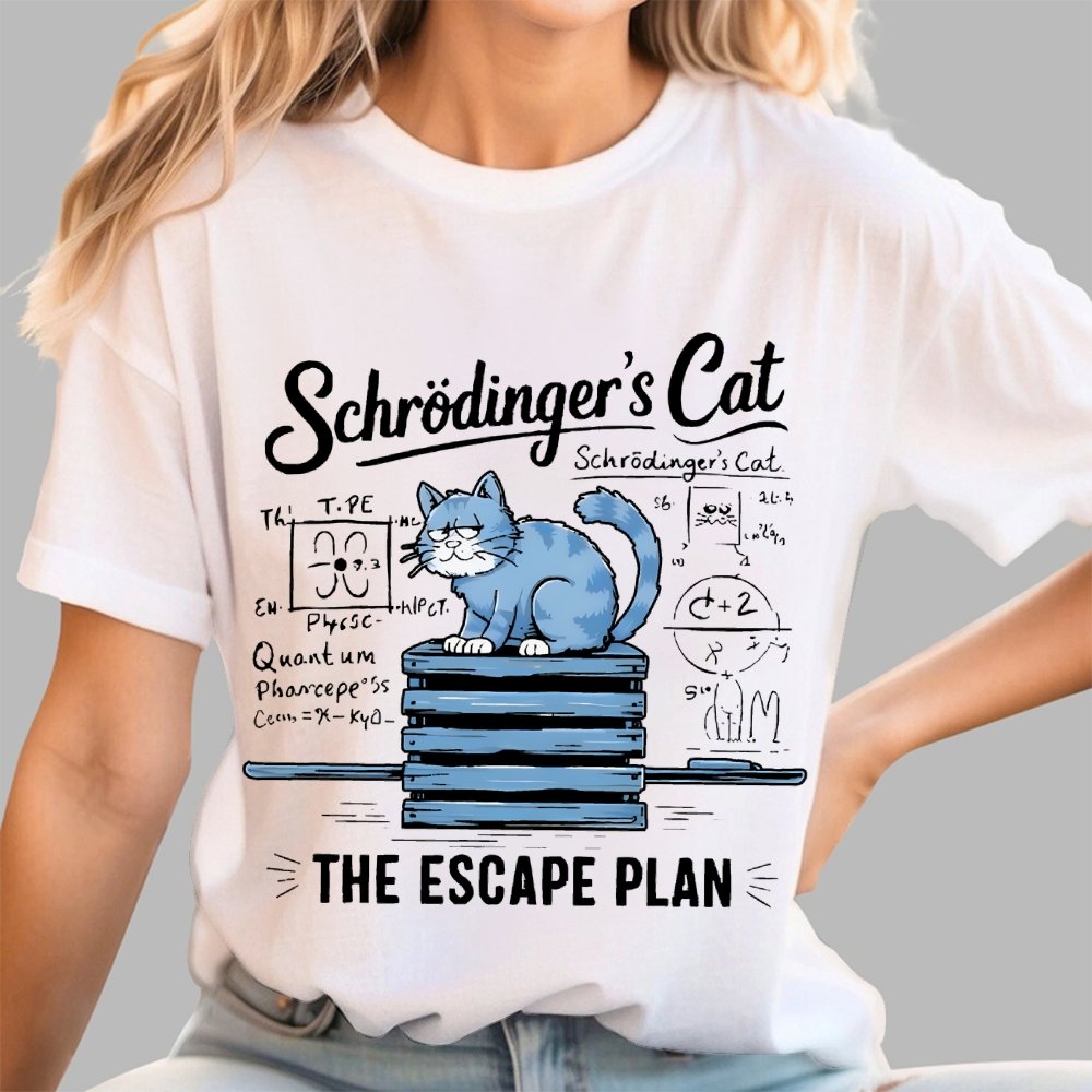 Schrödinger's Cat Of The Escape Plan Science Unisex Geek T-Shirt