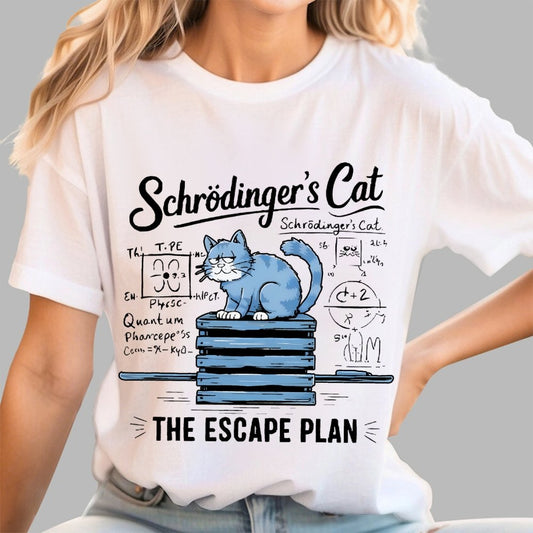 Schrödinger's Cat Of The Escape Plan Science Unisex Geek T-Shirt