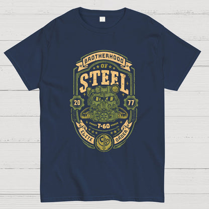 Knight of Steel T-60 distressed.png Geeky T-Shirt