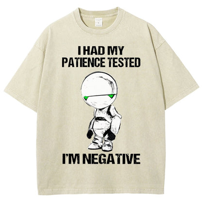 I Had My Patience Tested I'm Negative Vintage Distressed T-shirt