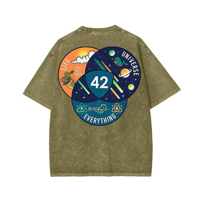 42 Answer to Life Universe and Everything Essential Washed T-shirt