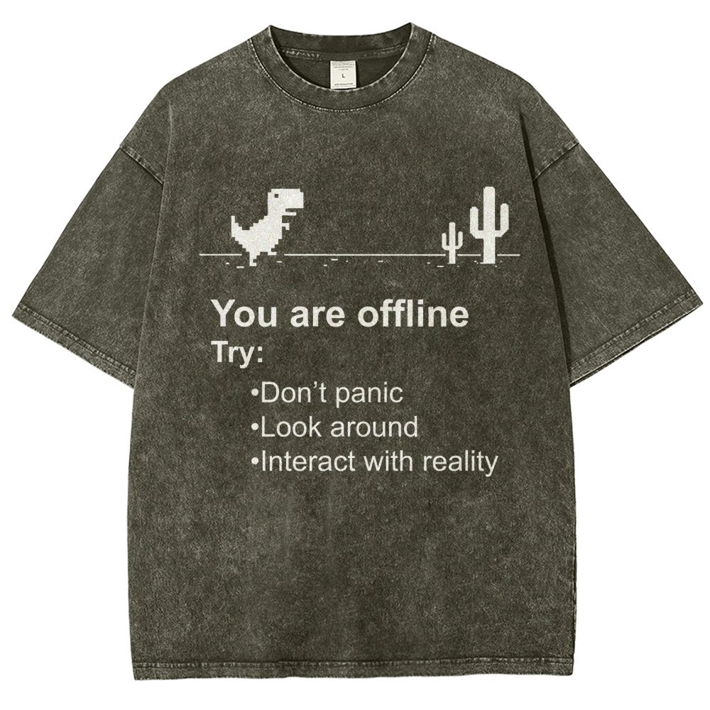 Funny offline Vintage Distressed T-shirt