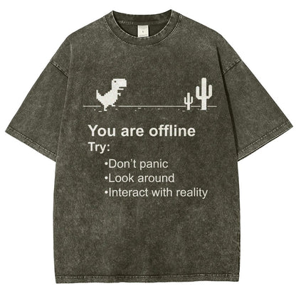 Funny offline Vintage Distressed T-shirt