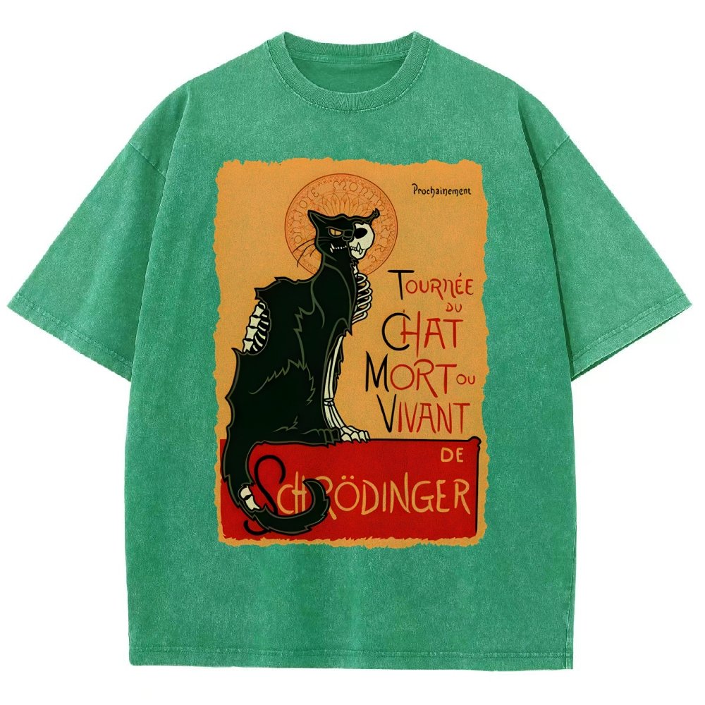 Le chat noir de Schrödinger Vintage Distressed T-shirt