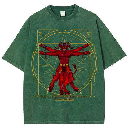 Vitruvian Krampus Vintage Distressed T-shirt