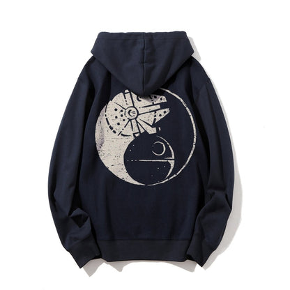 Balancing The Power Geek Printed Back Unisex Cotton Hoodie