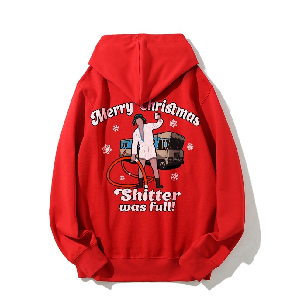 Merry Christmas Shitter Was Full Printed Back Unisex Cotton Hoodie