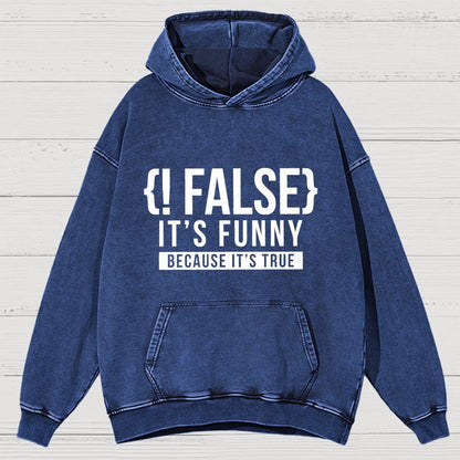 !False Programmer Coding Code Coder Vintage Distressed Hoodie