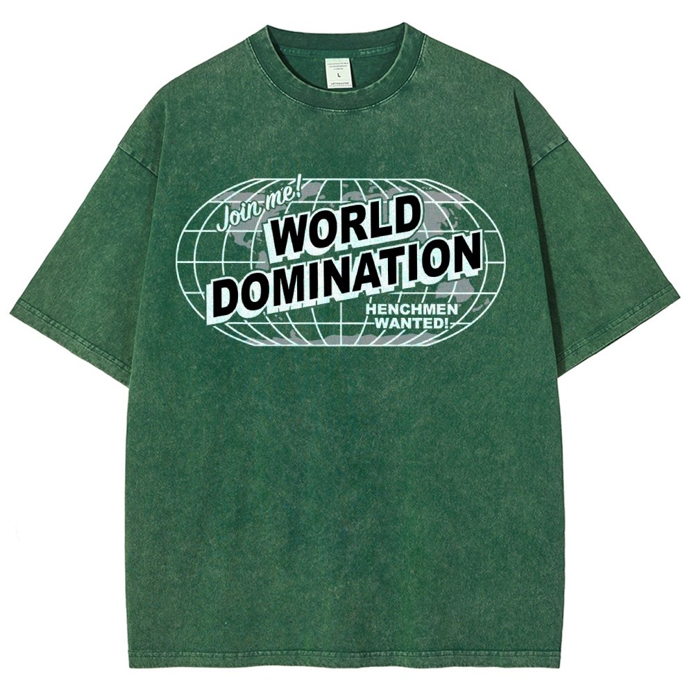 Ask Me About My Plans for World Domination Vintage Distressed T-shirt