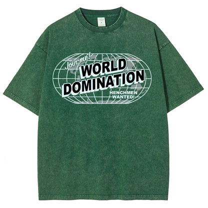 Ask Me About My Plans for World Domination Vintage Distressed T-shirt