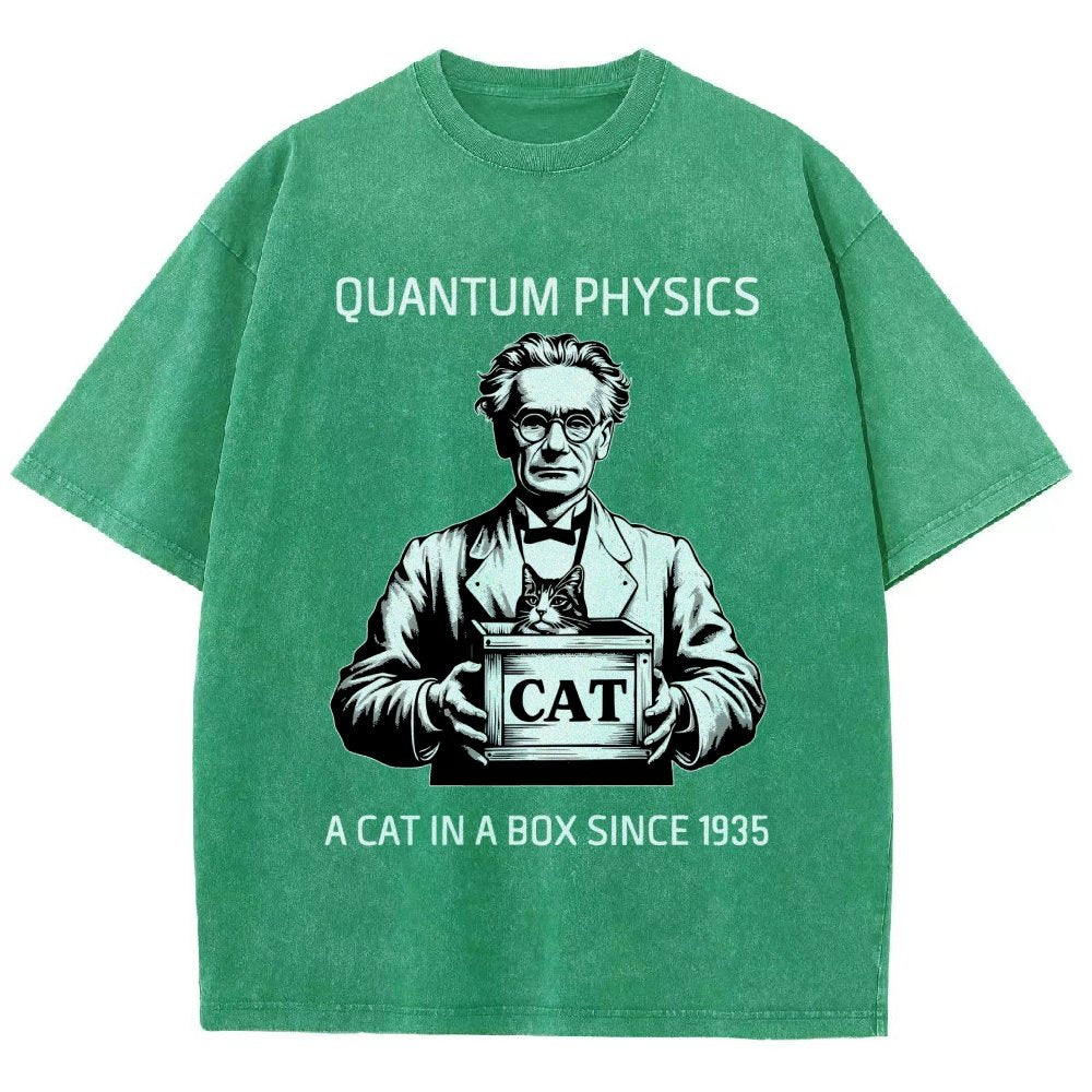 Schrödinger's Cat Quantum Vintage Distressed T-shirt