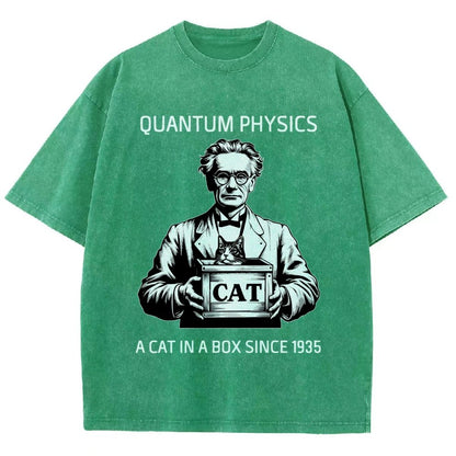 Schrödinger's Cat Quantum Vintage Distressed T-shirt
