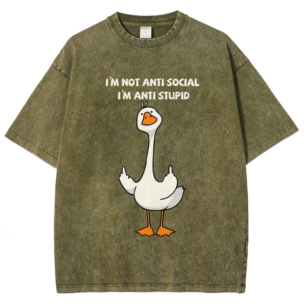 I’M Not Antisocial I’M Antistupid Vintage Distressed T-shirt