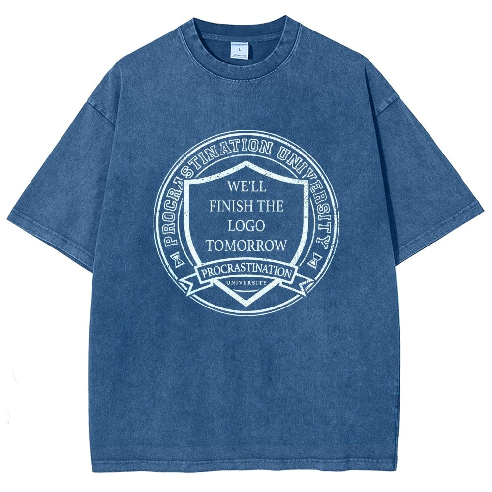 Procrastination University Logo Vintage Distressed T-shirt