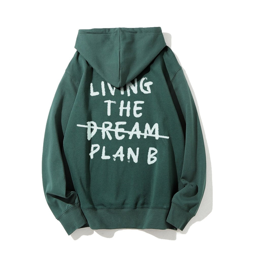 Living Plan B Printed Back Unisex Cotton Hoodie