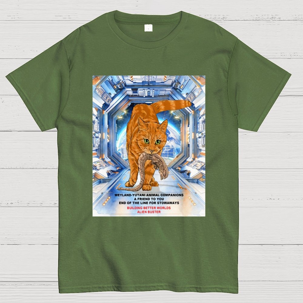 Mystery Creature Buster - Ginger Cat Building Better Worlds Geek T-Shirt
