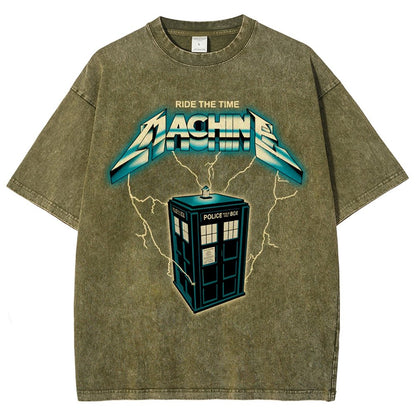 Ride the Time Machine Vintage Distressed T-shirt