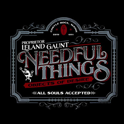 Needful Things Gothic Horror Graphic Geeky T-Shirt