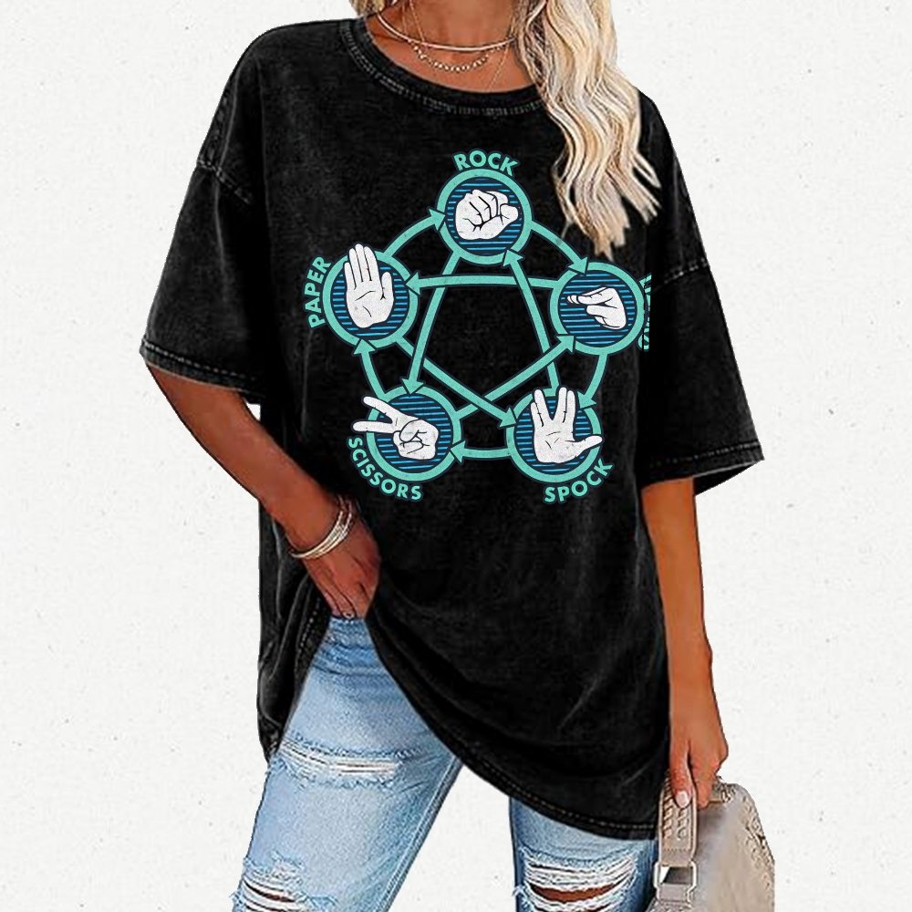 Rock Paper Scissors Lizard Spock Vintage Distressed T-shirt