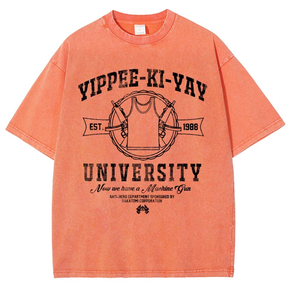 Yippee-Ki-Yay University Vintage Distressed T-shirt