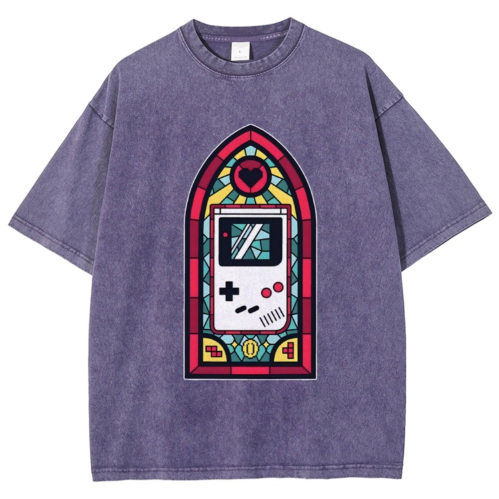 8bit Stained Glass Vintage Distressed T-shirt