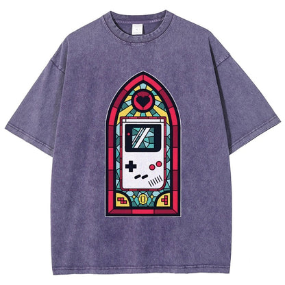 8bit Stained Glass Vintage Distressed T-shirt