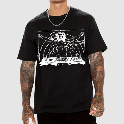 Vitruvian-DJ Geek T-Shirt