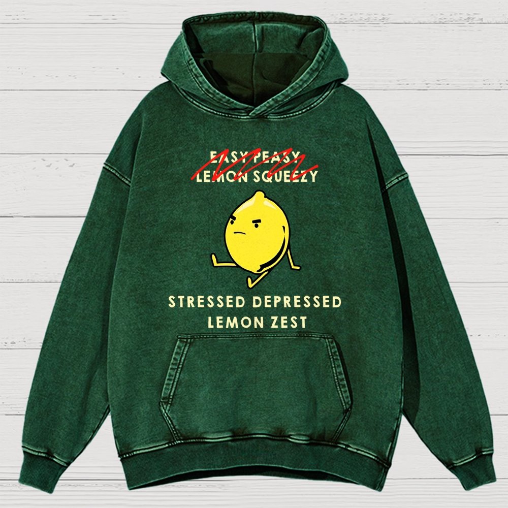 Stressed Depressed Lemon Zest Vintage Distressed Hoodie