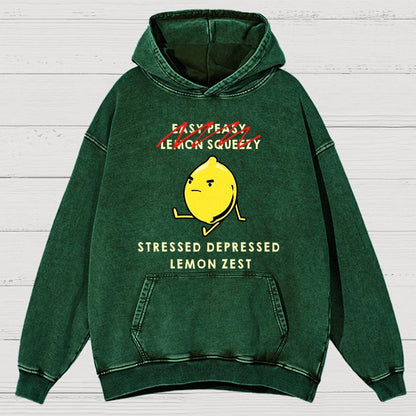 Stressed Depressed Lemon Zest Vintage Distressed Hoodie