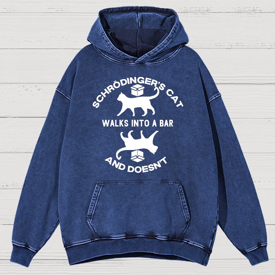 Schrödinger's Cat Vintage Distressed Hoodie
