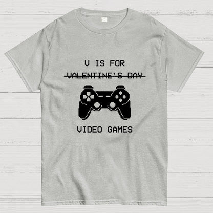 V Is For Video Games - Valentine's Day Geek T-Shirt