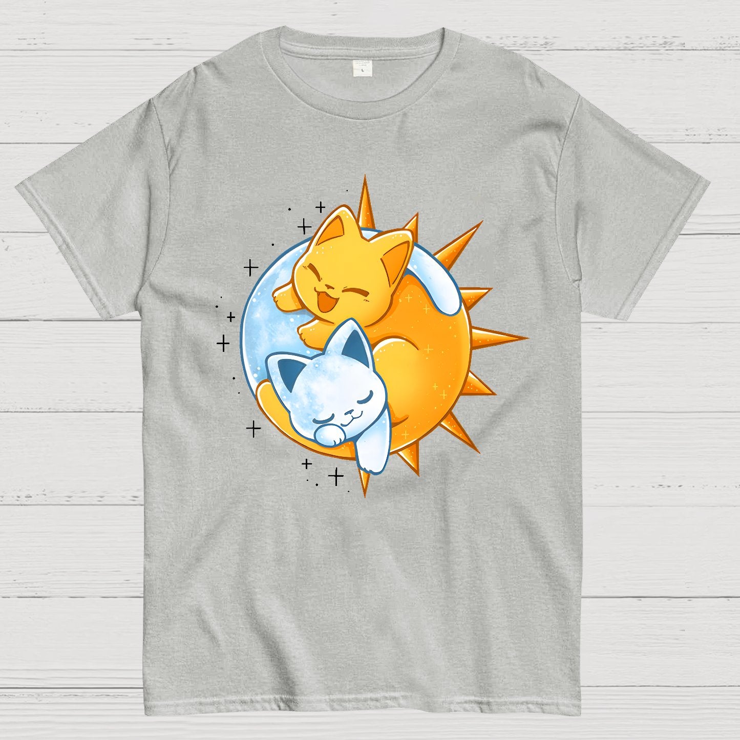 Sun Moon Kittens Geek T-Shirt